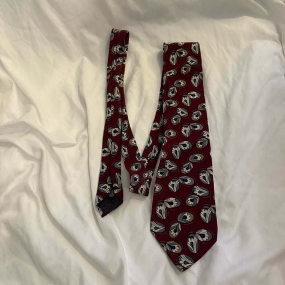 Like New Vintage Christian Dior Monsieur Abstract Print Silk Tie